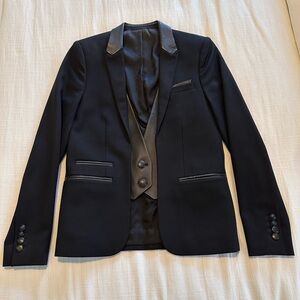 Kooples Blazer with Leather Detailing